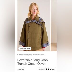 Olive Reversible Jerry Crop Trench Coat